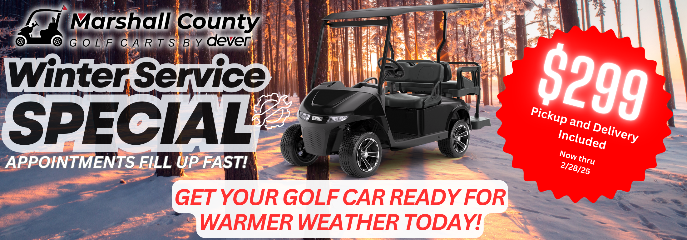 WINTER GOLF CAR SERVICE SPECIAL!